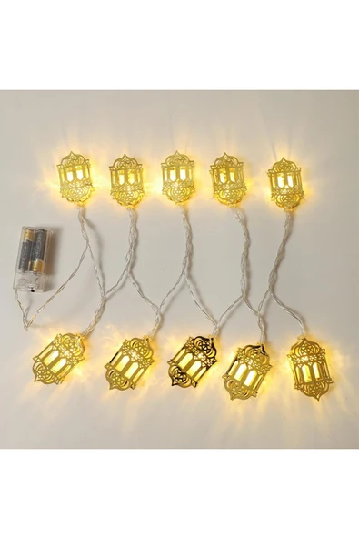 2 metre Led Işıklı 10'lu Ramazan Işık Zinciri Dekoratif Pilli Aydınlatma - 3
