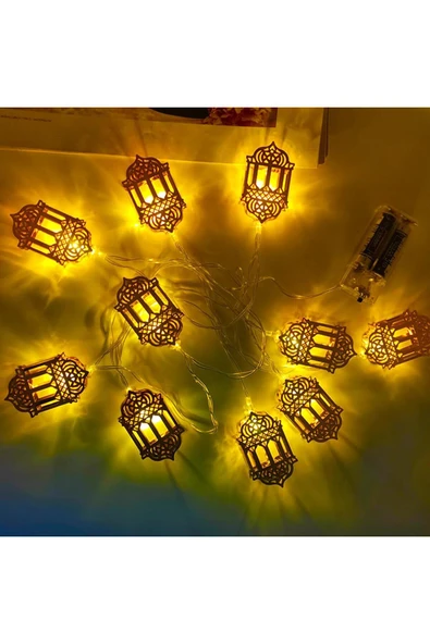 2 metre Led Işıklı 10'lu Ramazan Işık Zinciri Dekoratif Pilli Aydınlatma - 6