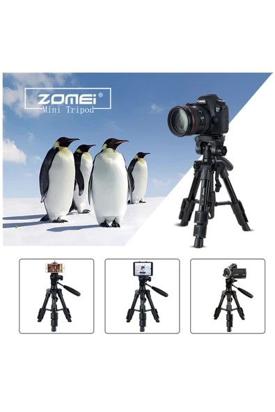 Zomei Q100 Tam Profesyonel Tripod Kaliteli Alüminyum Taşınabilir Tripod Bluetooth Kumandalı - 2