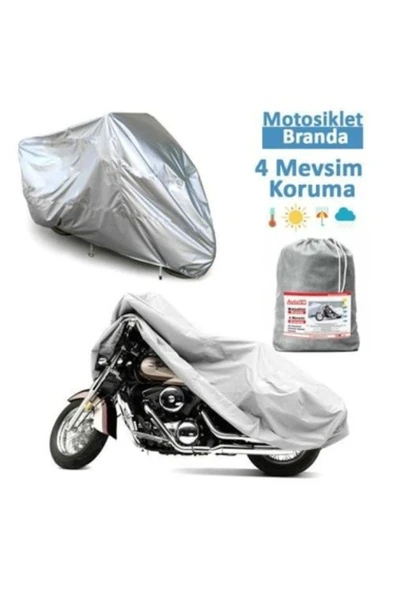Ftmoto  Salcano Spider Arka Çanta Uyumlu Motor Branda Örtü Miflonlu Premium 4 Mevsim Koruma Gri