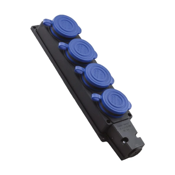 Orel 1x16A 4 lü Kauçuk Grup Priz 220 V