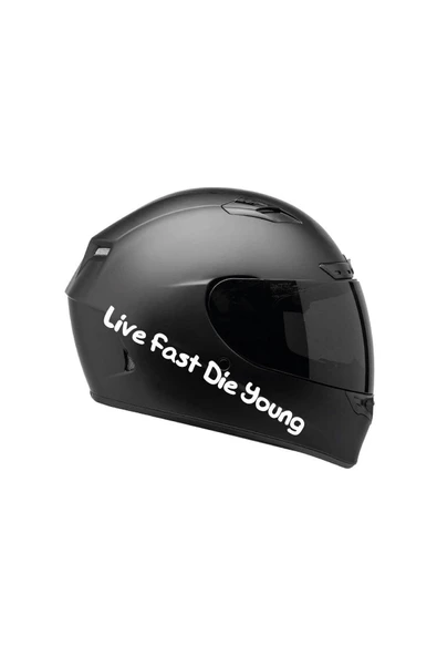 Ftmoto  Tek Renk Live Fast Die Young (live Fast Die Young Helmet Stickers) Kask Sticker Etiket Modeli