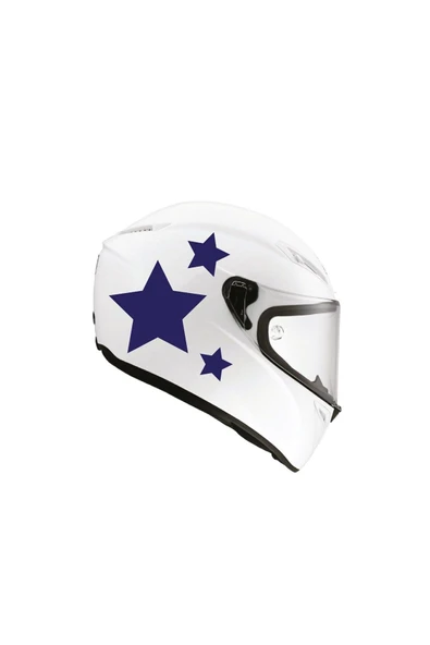 Ftmoto  Tek Renk Üçlü Yıldız (triple Star Helmet Stickers) Kask Sticker Etiket Modeli 3