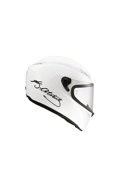 Ftmoto  Tek Renk Atatürk Imzalı Kask Sticker Etiket Modeli 20 Cm 2 Adet
