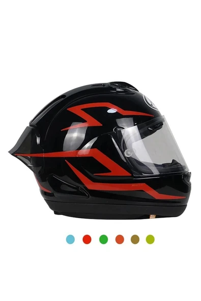 Ftmoto  Çizgi Desenli Kask Sticker Etiket Modeli