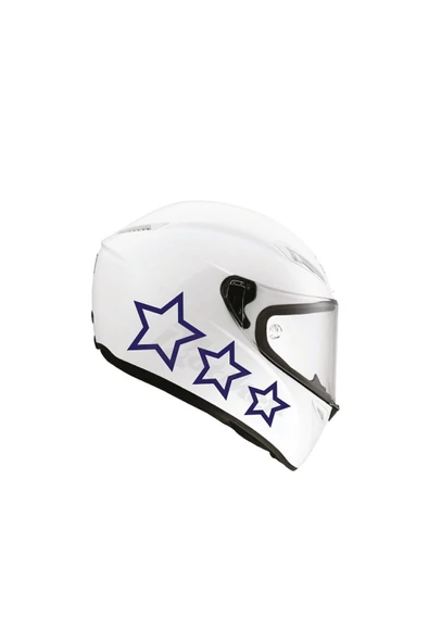 Ftmoto  Tek Renk Üçlü Yıldız (triple Star Helmet Stickers) Kask Sticker Etiket Modeli 1