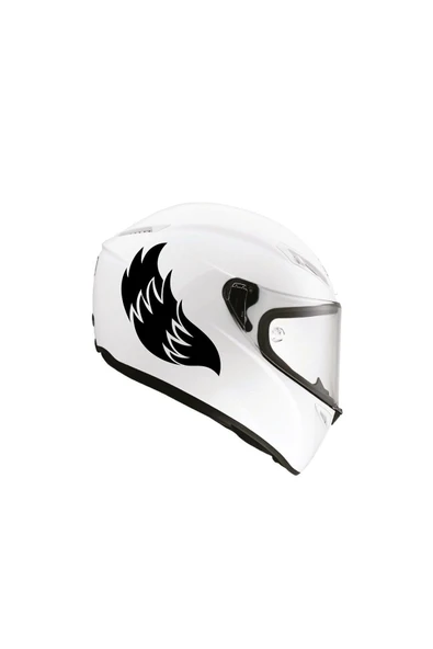 Ftmoto  Tek Renk Kanat ( Wing Helmet Stickers ) Kask Sticker Etiket Modeli 3