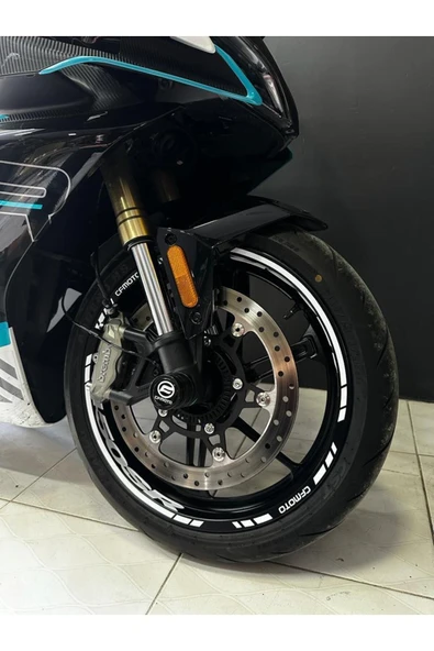 Ftmoto  CFMOTO 450SR Jant Sticker İç Dış Yazılı Etiket Modeli Beyaz