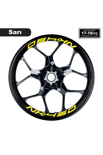 Ftmoto  Sarı CFMOTO 450NK Yazılı 8 Li Jant İçi Yazı Sticker