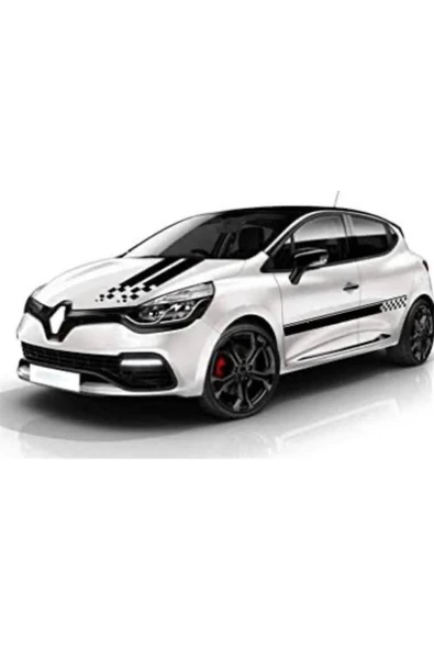 Ftmoto  Renault Yan Ve Kaput Şerit Sticker Etiket Model