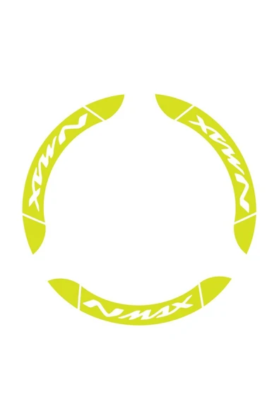 Ftmoto  Yamaha Nmax Iç & Dış Jant Sticker Etiket Modeli Neon Sarı (YEŞİL) - Resim 2