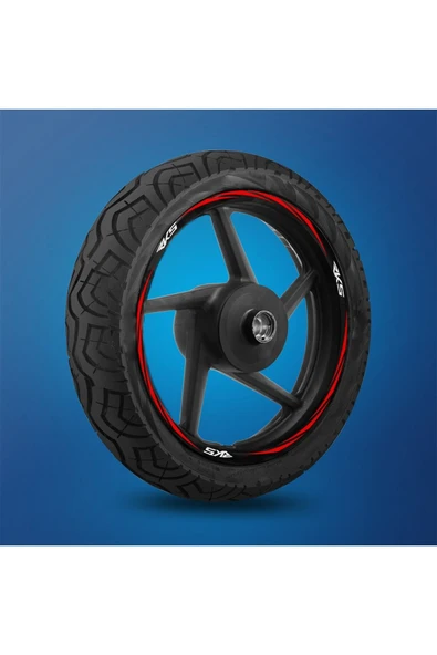 Ftmoto  yeni özel  motosiklet Jant Şeridi Rks Uyumlu Beyaz Yazılı Kırmızı Sağ-Sol/Ön-Arka