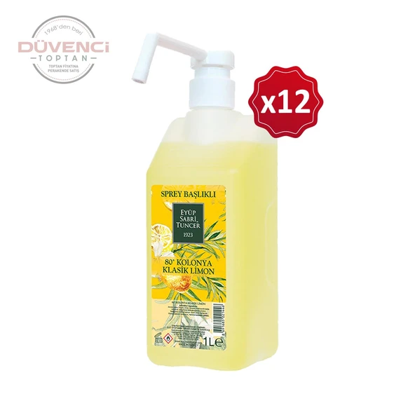 Eyüp Sabri Tuncer Klasik Limon Kolonyası Sprey Başlıklı 1 lt x 12 Adet - Resim 2