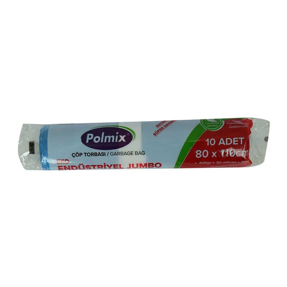 Çöp Torbası Jumbo Boy 80x110Cm 400Gr 50Mikron 90Lt Mavi Rulo 10 Adet - 1