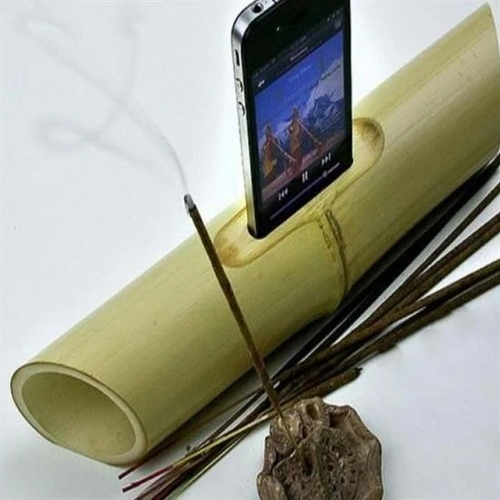 6 x 1 cm Girişli Kılıflı Bambu Ağacı Akustik Ses Yükseltici Aparat - 4