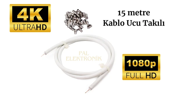 Uydu Anten Kablosu 15 Metre F Konnektörlü