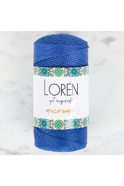 KUZGUN ONLİNE SHOP Loren Macrame Saks Mavi El Örgü İpi - RM 0252 - 34352