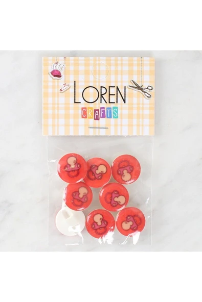 KUZGUN ONLİNE SHOP Loren Crafts 8'li Emzik Düğme - 1012