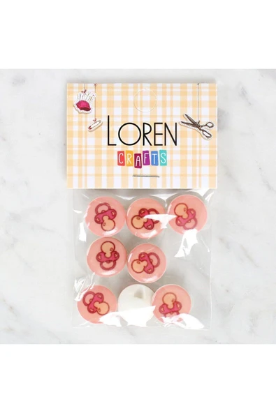 KUZGUN ONLİNE SHOP Loren Crafts 8'li Emzik Düğme - 1006