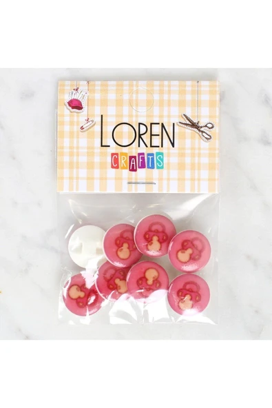 KUZGUN ONLİNE SHOP Loren Crafts 8'li Emzik Düğme - 1008