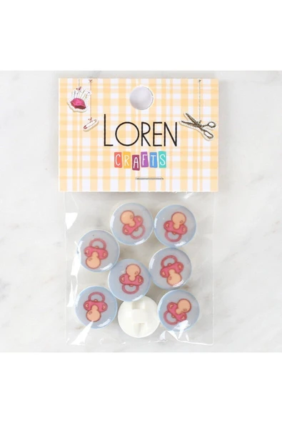 KUZGUN ONLİNE SHOP Loren Crafts 8'li Emzik Düğme - 1010