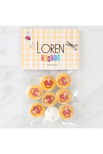 KUZGUN ONLİNE SHOP Loren Crafts 8'li Emzik Düğme - 1011