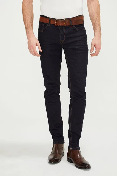 Erkek Slim Fit Boru Paça Rahat Likralı Kot Pantolon - 6