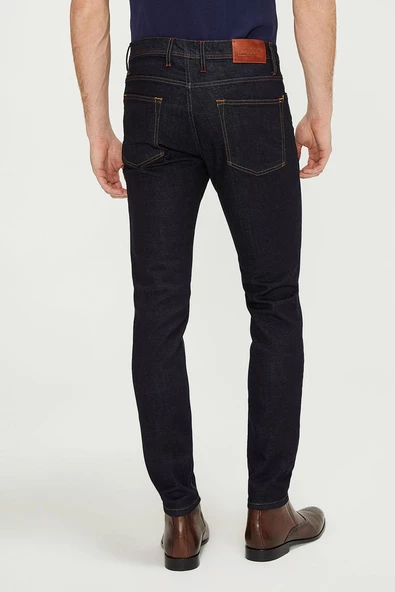 Erkek Slim Fit Boru Paça Rahat Likralı Kot Pantolon - 4