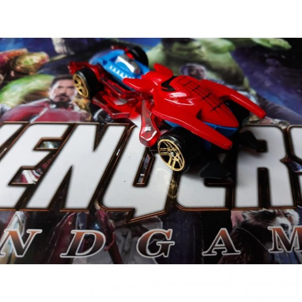 BATMOBİL ÖRÜMCEK DEMİR ADAM KAPTAN AMERİKA 4 ADET METAL ARABA - 4