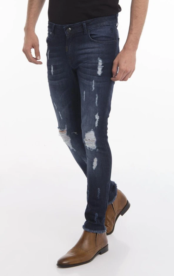 Dizi Sökük Erkek Kot Pantolon - 3