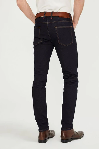 Erkek Slim Fit Boru Paça Rahat Likralı Kot Pantolon - 8