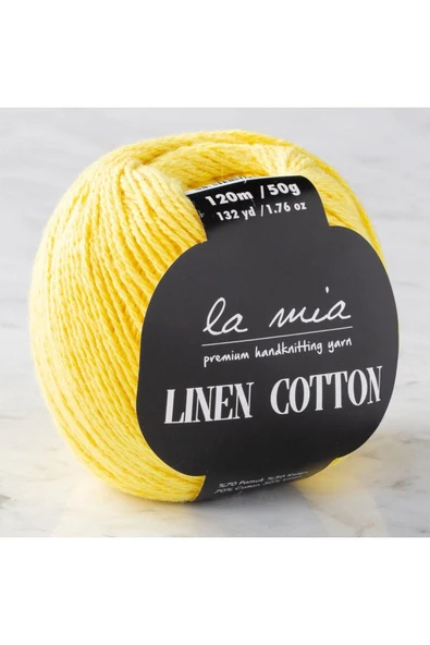 KUZGUN ONLİNE SHOP La Mia Linen Cotton Sarı El Örgü İpi - L160 - 33863