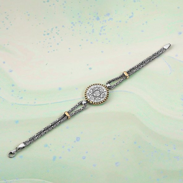 Mührü Süleyman Gümüş Bileklik Kral Zincir Tasarımlı 20 CM - 2