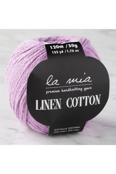 KUZGUN ONLİNE SHOP La Mia Linen Cotton Mor El Örgü İpi - L106 - 33867