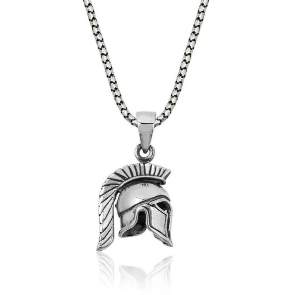 ​Gümüş Şovalye Miğfer Kolye - Resim 2