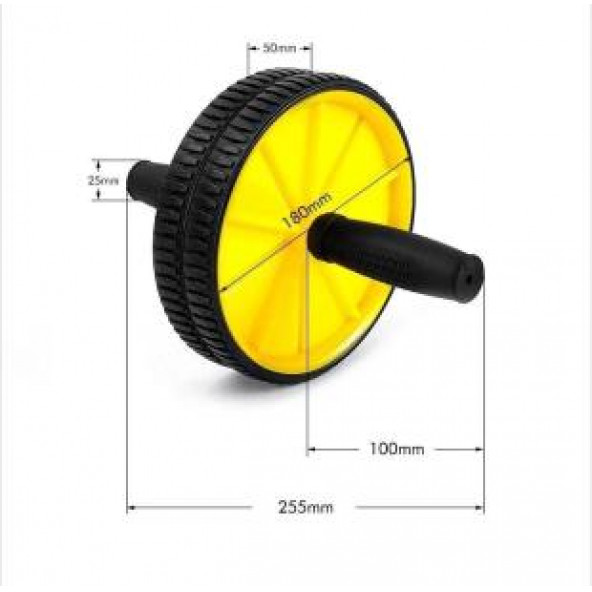 Fitness Karın Kası Sixpack Egzersiz Tekeri Spor Aleti Sarı - 2