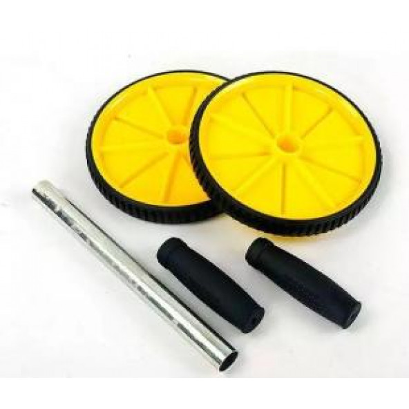 Fitness Karın Kası Sixpack Egzersiz Tekeri Spor Aleti Sarı - 3
