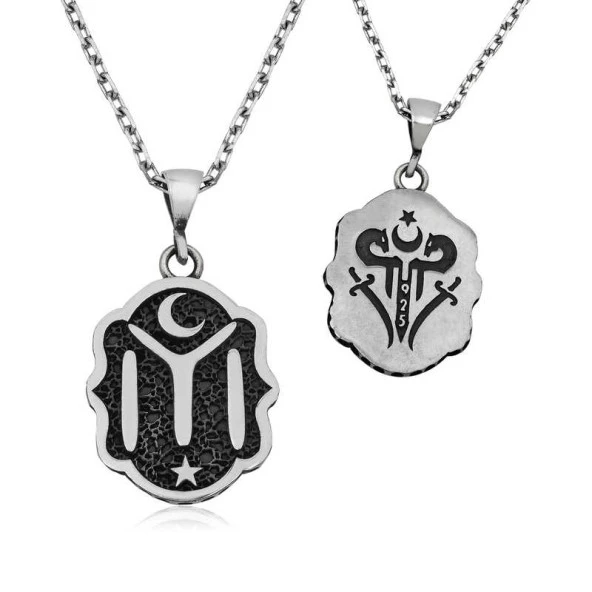 ​Gümüş Kayı Boyu Armalı Kolye - Resim 2