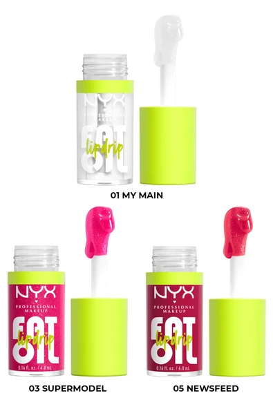 NYX Fat Oil Lip Drip Nemlendirici Dudak Yağı Set 3x4.8ML