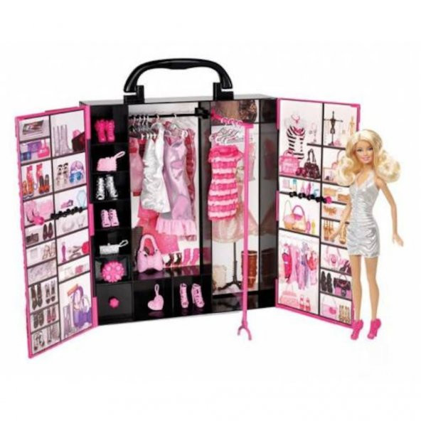 BARBİE GARDOLAP ELBİSE KIYAFET DOLABI BARBİE SET - 2