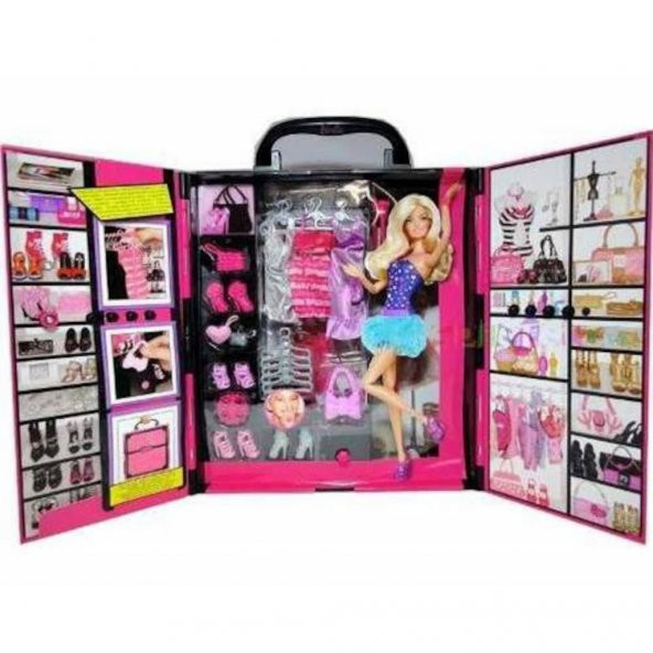 BARBİE GARDOLAP ELBİSE KIYAFET DOLABI BARBİE SET - 5
