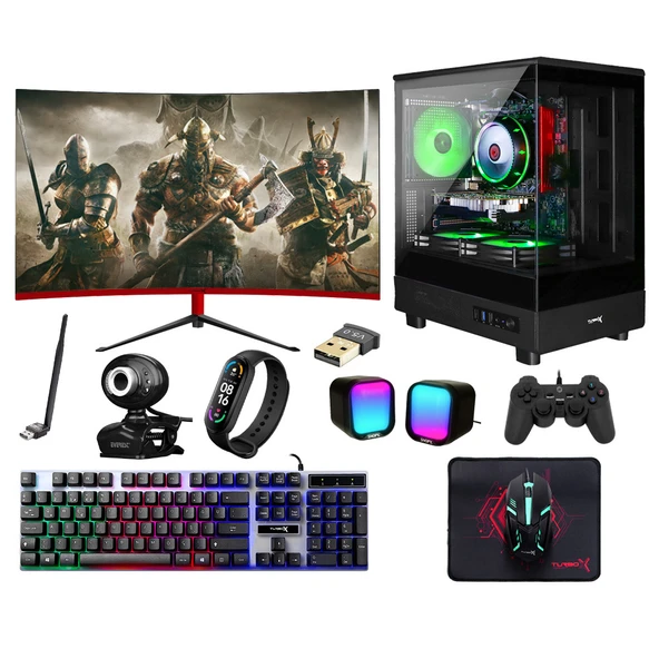 Turbox Tx6149 i5 6400 32GB Ram 1TB SSD 8GB RX580 23.6 Curved Oyuncu Masaüstü Bilgisayarı