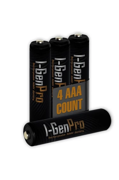 I-Gen Pro P162 4 Adet AAA 1100 mAh Şarj Edilebilir İnce Kalem Pil 1.2V Ni-MH Şarjlı Pil