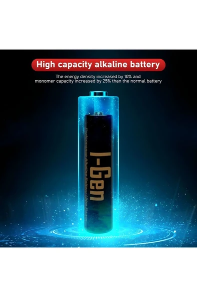 I-Gen A115 Ultra Alkalin AAA İnce Kalem Pil 40'lı Paket LR03 1.5V - 2