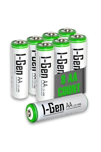 I-Gen G827 8'li Pil Şarj Aleti + 8 Adet AA 2700 mAh Şarj Edilebilir AA Şarjlı Kalem Pilli Set 1.2V Ni-MH - 4