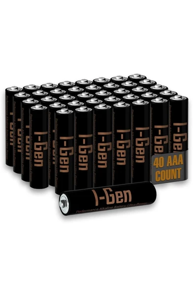 I-Gen A115 Ultra Alkalin AAA İnce Kalem Pil 40'lı Paket LR03 1.5V