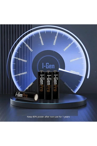 I-Gen Pro P134 16 Adet AAA 1100 mAh Şarj Edilebilir İnce Kalem Pil 1.2V Ni-MH Şarjlı Pil - 6