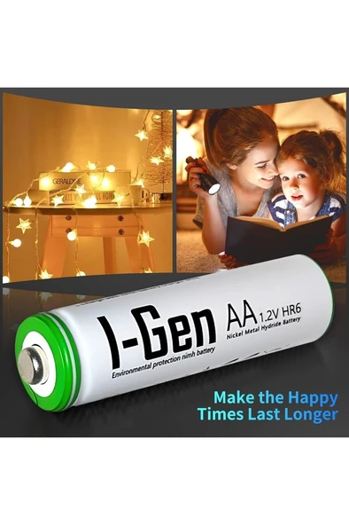 I-Gen B138 2 Adet AA 2700 mAh Şarj Edilebilir Kalem Pil 1.2V Ni-MH Şarjlı Pil - 7