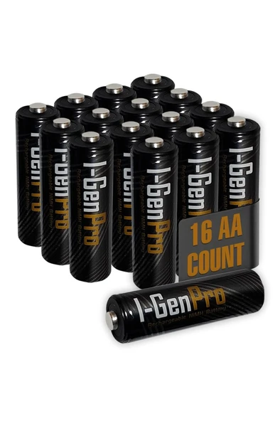 I-Gen Pro P133 16 Adet AA 2950 mAh Şarj Edilebilir Kalem Pil 1.2V Ni-MH Şarjlı Pil