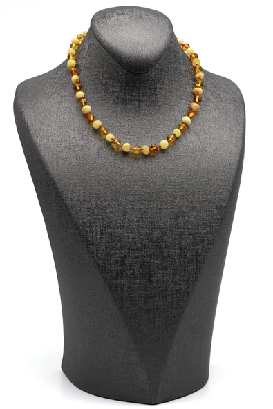 Damla Kehribar Doğal Taş Bebek Diş Kolye - 33 cm - 2